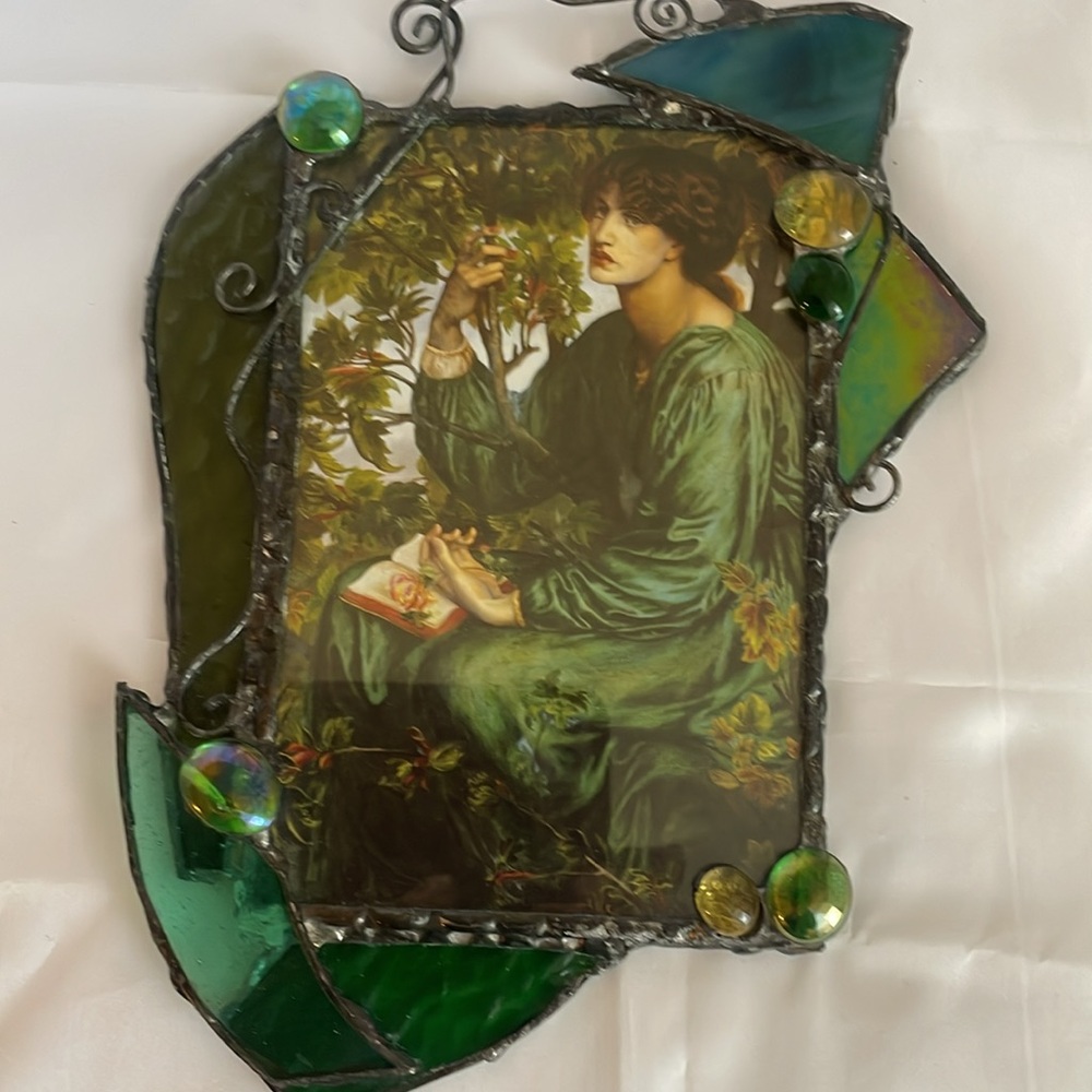 Stain Glass Art Frame with Ornate Design Hand Crafted